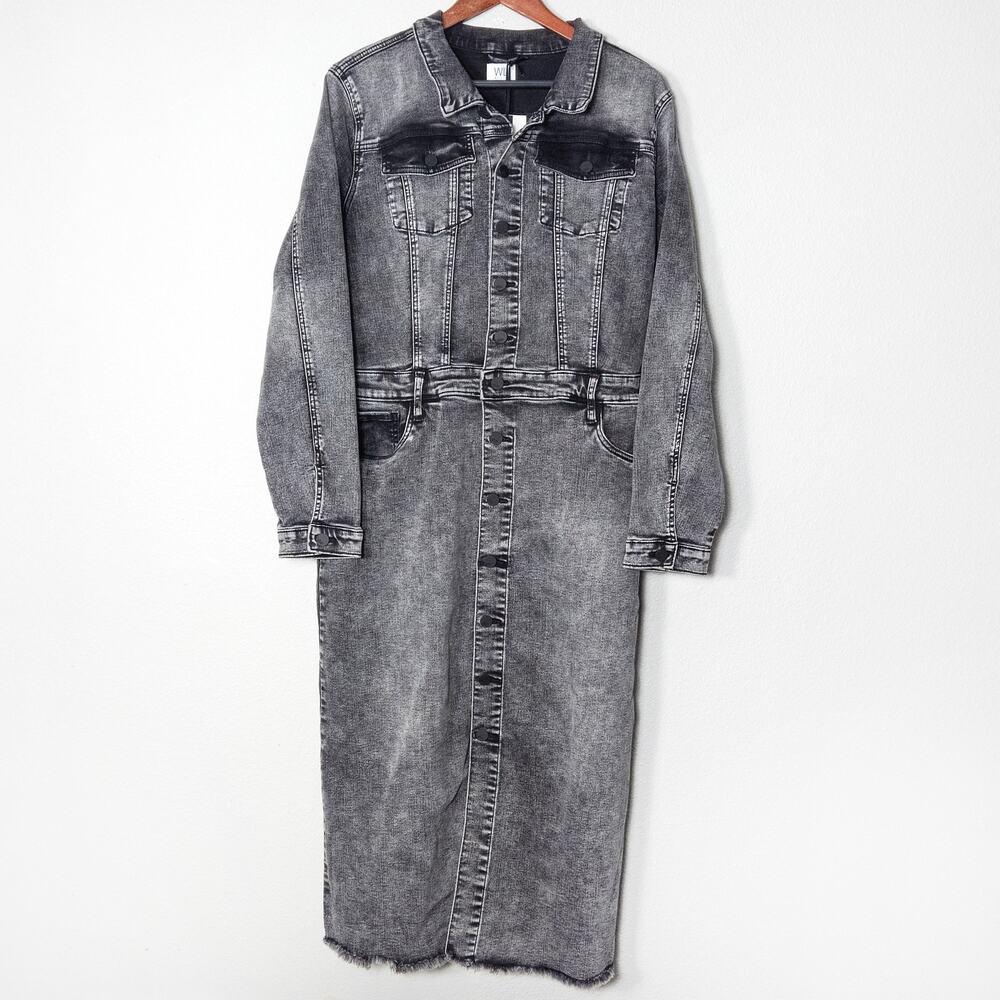 Wash Lab Denim Shirt Dress Gray Size XL Street Minimal Urban Essential NWT